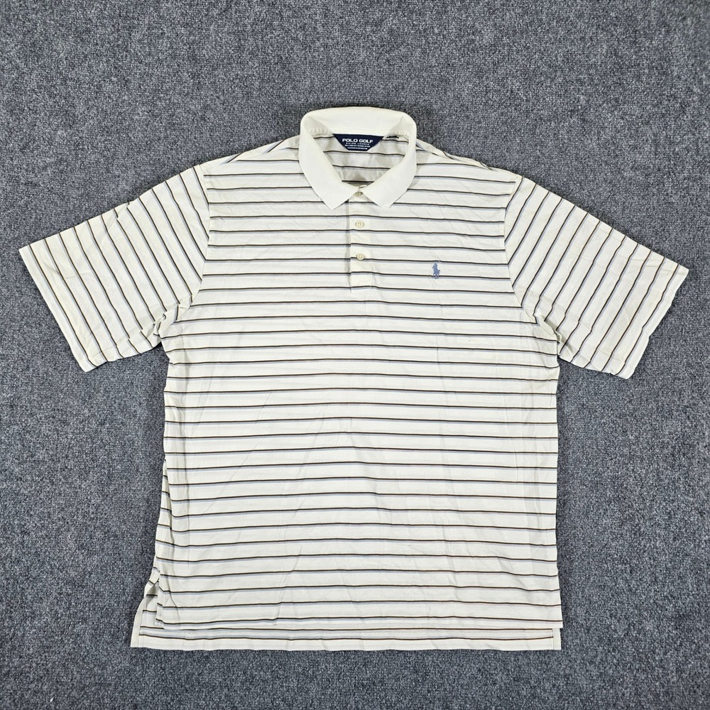 Polo Golf Ralph Lauren Striped Polo Shirt Golf Casual Short Sleeve Men's XL‎